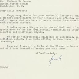 Letter: 1951 January 25
