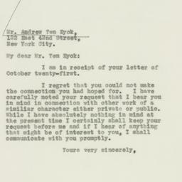 Letter: 1931 October 22