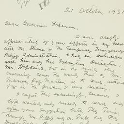 Letter: 1931 October 21
