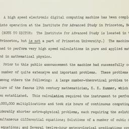 Press Release: 1952 June 10