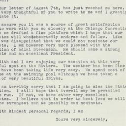 Letter: 1952 August 22