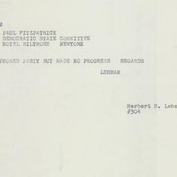 Telegram: 1952 September 4