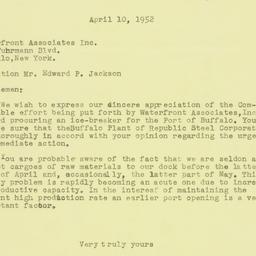 Letter: 1952 April 10
