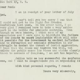 Letter: 1951 July 7