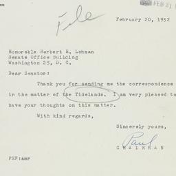 Letter: 1952 February 20