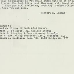 Telegram: 1952 July 4