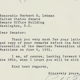 Letter: 1951 June 11