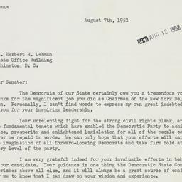 Letter: 1952 August 7