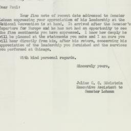 Letter: 1952 August 26