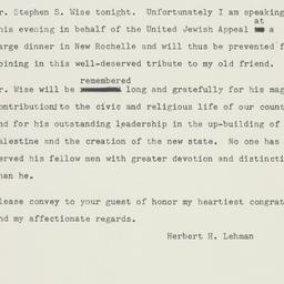 Telegram: 1948 June 9