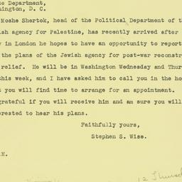 Telegram: 1943 March 22