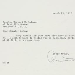 Letter: 1957 March 25