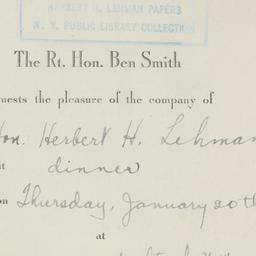 Invitation: 1944 January 20