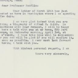 Letter: 1957 March 22