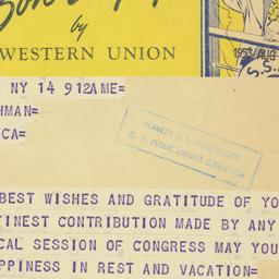 Telegram: 1953 August 14