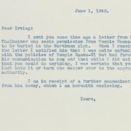 Letter: 1942 June 1