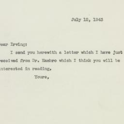 Letter: 1943 July 12