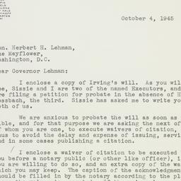 Letter: 1945 October 4