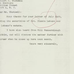 Letter: 1947 July 29