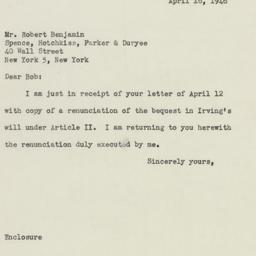 Letter: 1946 April 16