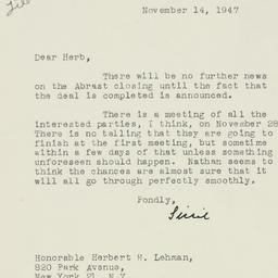 Letter: 1947 November 14
