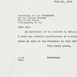 Letter: 1946 July 31