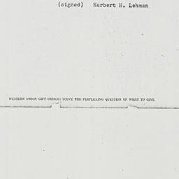Telegram: 1947 July 27