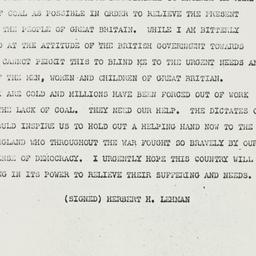 Telegram: 1947 February 11