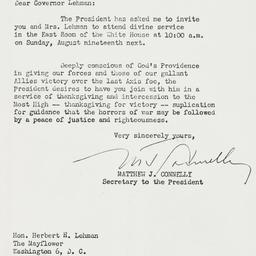 Letter: 1945 August 15