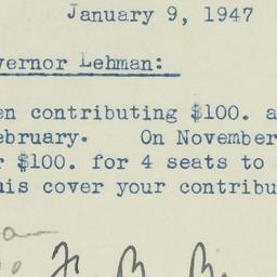 Memorandum: 1947 January 9