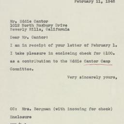 Letter: 1946 February 11