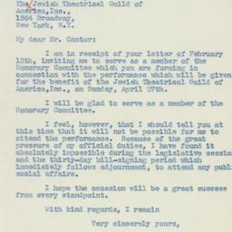 Letter: 1941 February 15