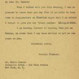 Letter: 1932 November 4