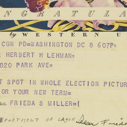 Telegram: 1950 November 8