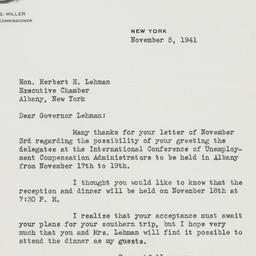 Letter: 1941 November 5