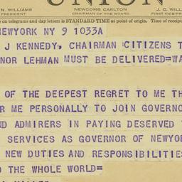 Telegram: 1943 January 9