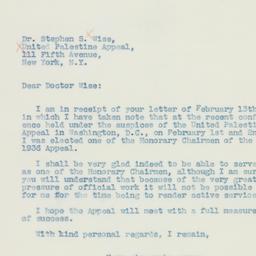 Letter: 1936 February 19