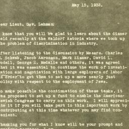 Letter: 1932 May 15