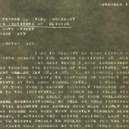 Letter: 1930 November 13