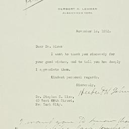 Letter: 1932 November 15