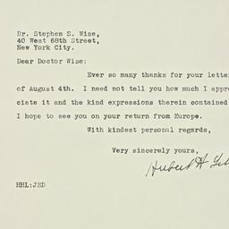 Letter: 1932 August 8