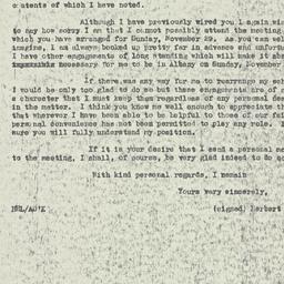 Letter: 1931 November 21