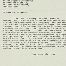 Letter: 1933 January 23