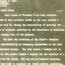 Letter: 1931 November 9