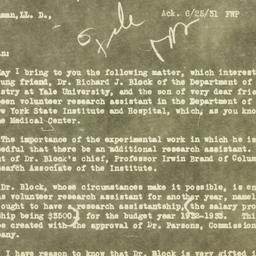 Letter: 1931 June 16