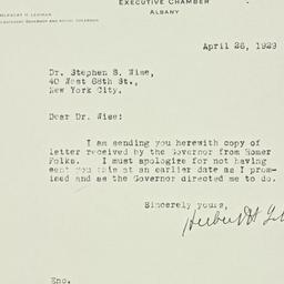 Letter: 1929 April 26