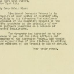 Letter: 1931 February 6