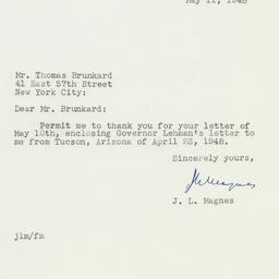 Telegram: 1948 May 11