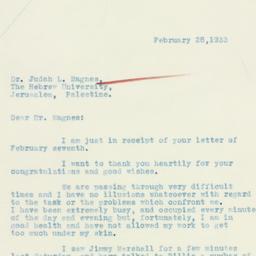 Letter: 1933 February 28