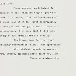 Letter: 1959 November 3